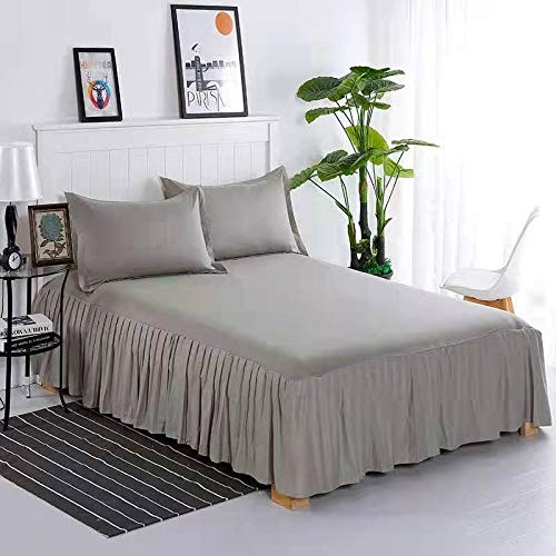 uyeoco Gonna del Letto Pieghe Bianca Matrimoniale/Singolo 150x200cm 180x200cm Gonna Letto Copriletto Set Letto Elastica Gonne da Letto Completo (Color : E, Size : 180x200cm