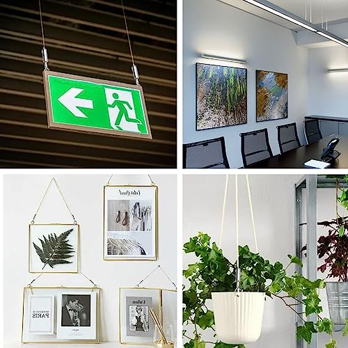 Image of SDTC Tech Adjustable Picture Hanging Wire Kit 2m x 1.5mm Stainless Steel Wire Rope, D-Rings, Wall Mounting Hooks, Adjustable Hangers, Level & Screws for Paintings Photos Mirror Frames Hold Up to 80lbs