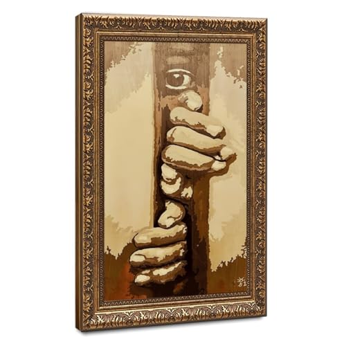 Surreal Hand Canvas Wall Art for Living Room, Emotional Deep Meaning Poster Print, Modern Abstract Human Expression Painting for Office Study Decor, Thought-Provoking Artistic Gift
