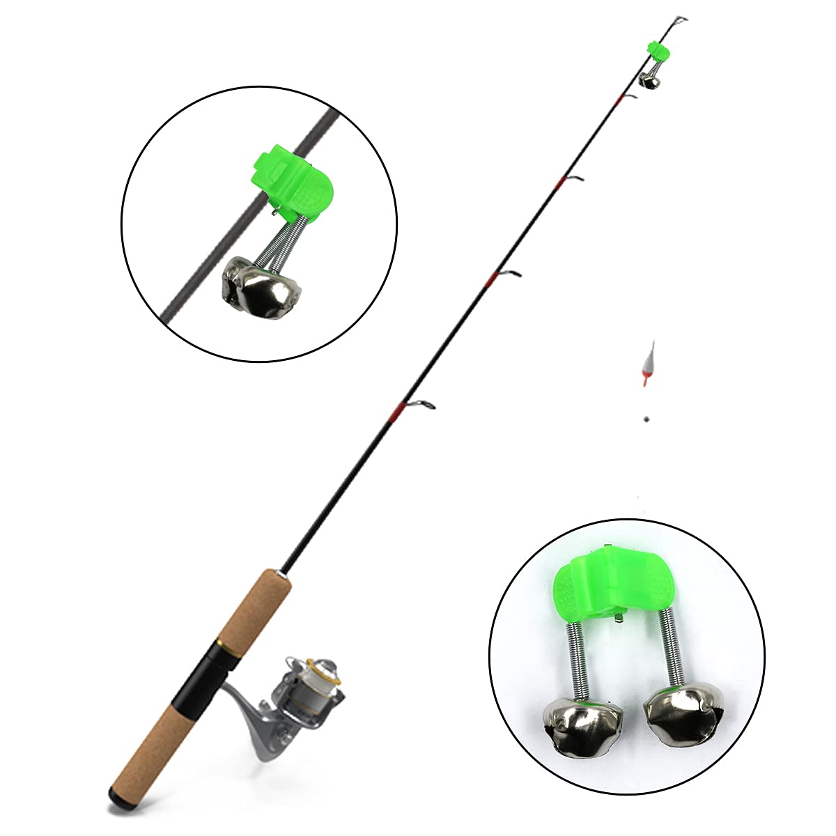 Vegena Bâtons Lumineux LED pour La Pêche,Lot De 8 Cloches D'alarme De Pêche avec Batterie,Nuit