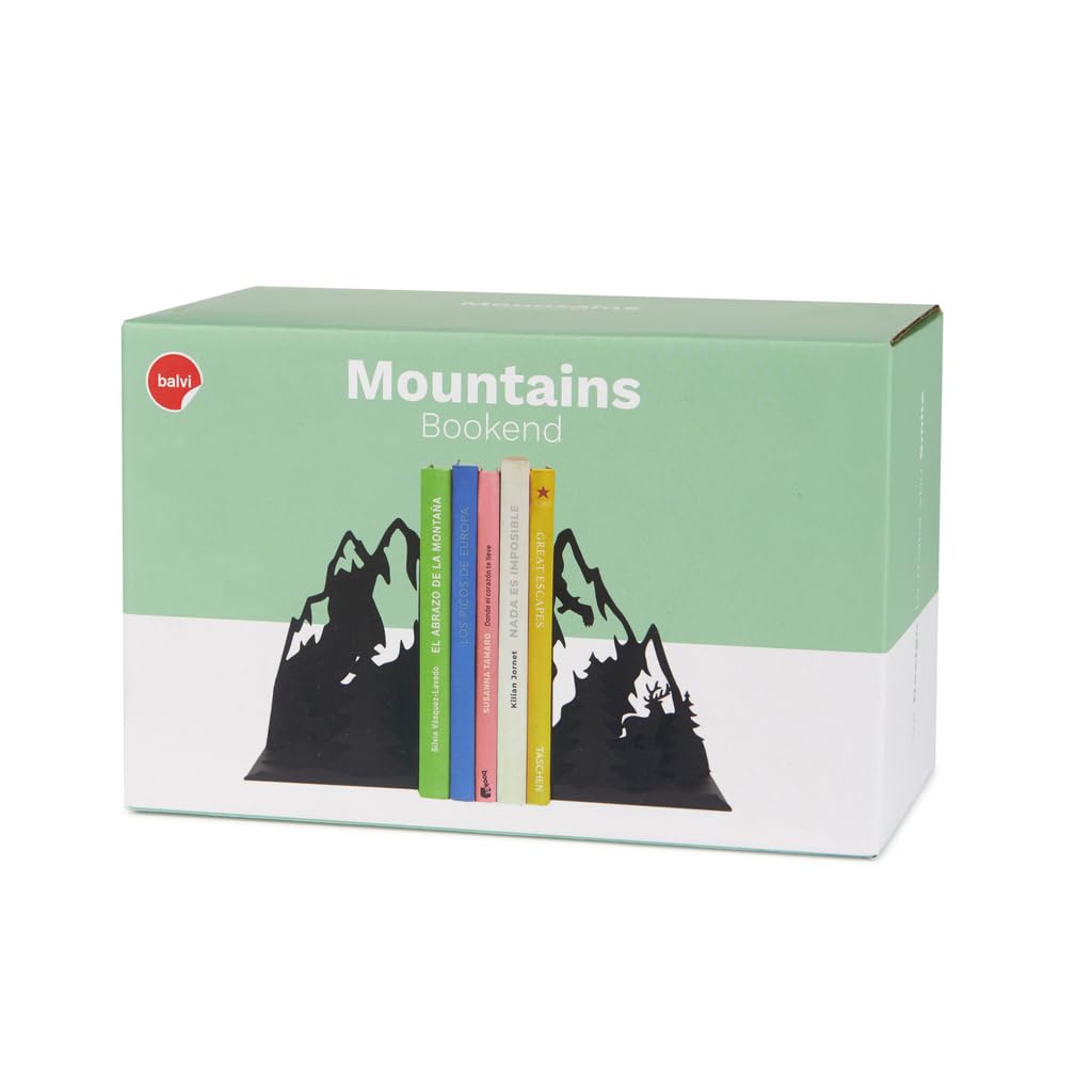 Balvi Fermalibri Mountains Colore nero Rappresenta un paesaggio montano Metallo