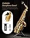 Eastar Upgraded Alto Saxophone E Flat for Beginner Students Brass Sax Full Kit, Travel Bag, Foldable Stand, Cleaning Kit, Golden Lacquer, EAX-21