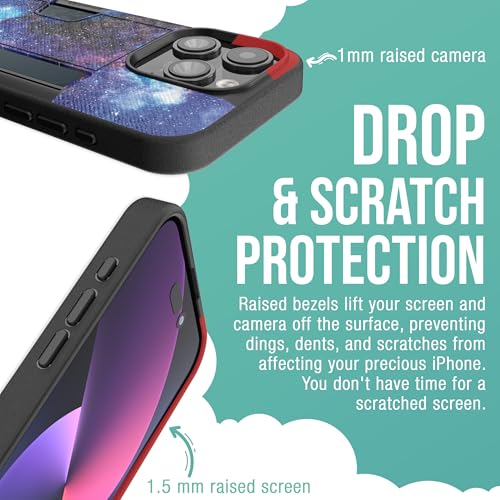 Image of Smartish iPhone 15 Pro Wallet Case - Wallet Slayer Vol. 2 [Slim + Protective] Credit Card Holder w /Kickstand - Drop Tested Hidden Card Slot Compatible w /Apple iPhone 15 Pro - Spaced Out