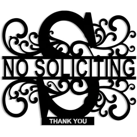 XORT No Soliciting Thank You Sign, No Soliciting Sign for House& Office, No Soliciting Metal Signs for Front Door Wall Door. (Black - 14 x 12 inch) Cover