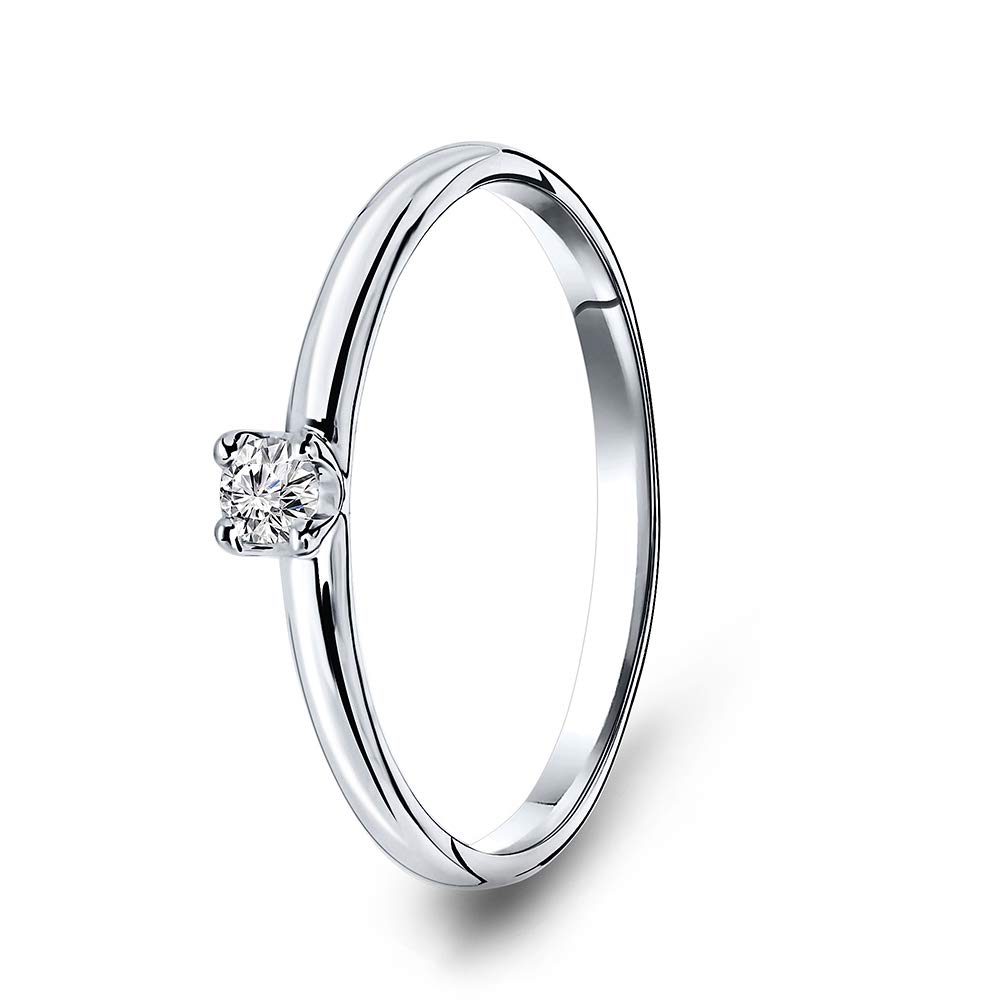 MIORE Anillo de Mujer con Oro Blanco 9k, Diamante