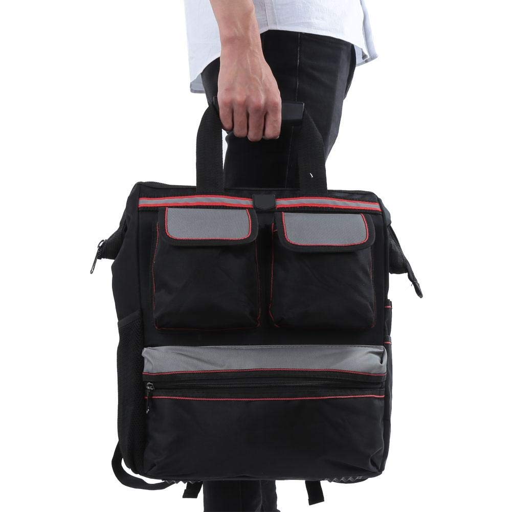 Zaino Porta Attrezzi, Organizzatore per Zaino per la Riparazione di Attrezzi Multiuso In Tessuto Oxford 16,5 X 12,6 X 5,9 Pollici (Nero)