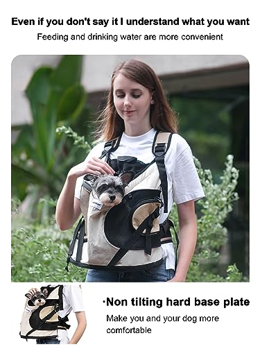Dog Carriers for Small Dogs,Dog Backpack with 2 Pocket for Travel,Comfortable Dog Front Carrier Suitable for Dogs 8-18 pounds Machine Washable (Beige) - Thumbnail 2