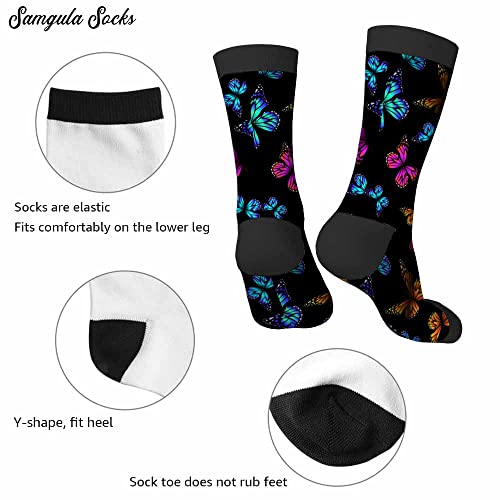Image of Crew Socks for Woman Size 6-8 Tropical Wildlife Bright Teal Girls Socks