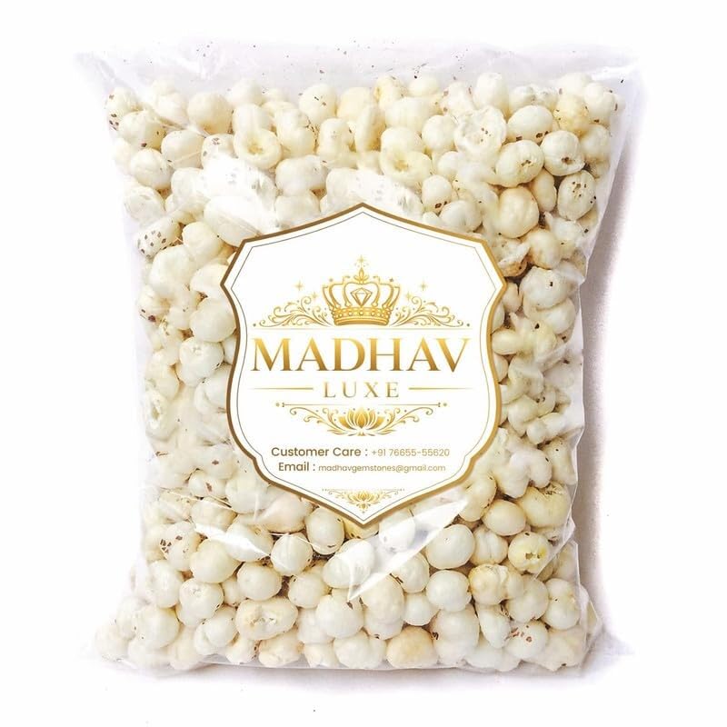 MADHAV Premium Makhana 1 kg | Dry Fruits Fresh Raw Foxnuts, Phool Makhana for Prasadam, Premium Lotus Puffs Seeds, Rich in Calcium Natural & Crunchy-image-29