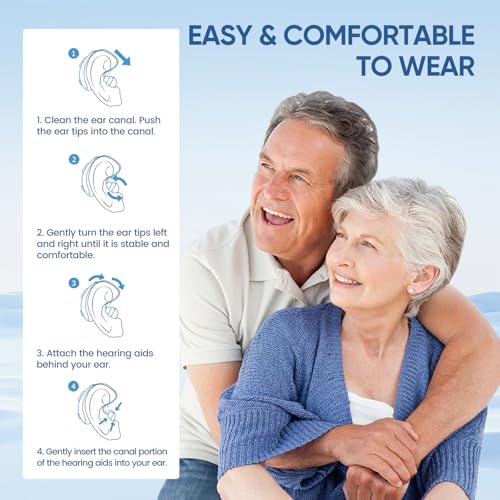 Hearing Aids Rechargeable for Seniors with Blue-tooth, Portable 4-modes Hearing Amplifiers for Adults Hearing Loss, 16-channels Digital Hearing Aid with Charging Case Outdoor-storag - Image 3