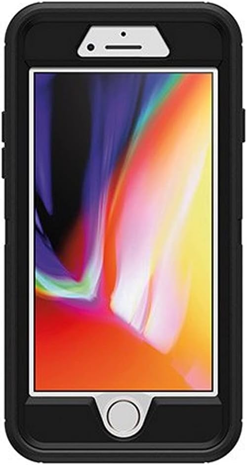 OtterBox Defender Series Rugged Case for iPhone SE (2020), iPhone 8, iPhone 7 (NOT Plus) Case Only - Non-Retail Packaging - Black (with Microbial Defense)