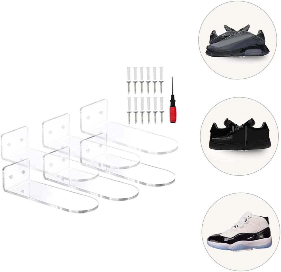 6pcs Wall-Mounted Floating Shoe Rack Display for Closet Entryway Bedroom