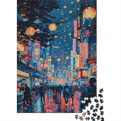 Imagen de Rompecabezas De 1000 Piezas Neon City Lights Nightlife Rompecabezas para Adultos Juguetes De Bricolaje Oferta De Decoración Perfecta como Regalos para Toda La Familia 38x26cm
