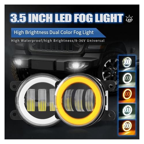 Faros Angel Eyes para coche con luz diurna DRL doble color antiniebla de alta intensidad 4x4 3