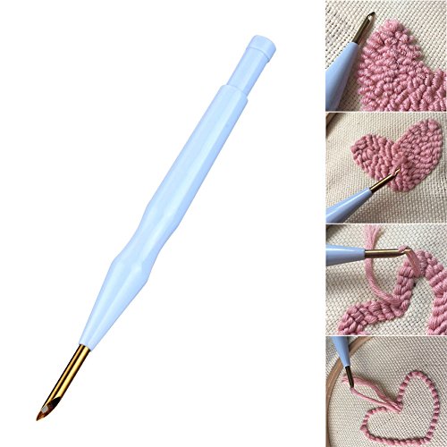 yangGradel Punch Ajustable Aguja Kit de Costura Hilo de la Alfombra Bordado de la Aguja Pluma Fieltro enhebrador Agujas Cover