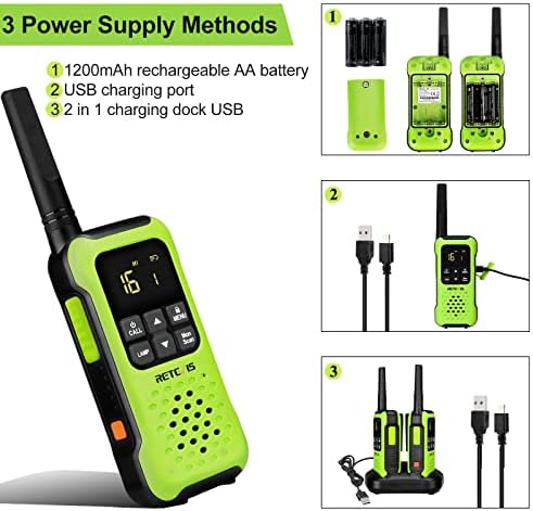 Retevis RT649P IP67 Waterproof Walkie Talkie, Floating Rechargeable Long Range Walkie Talkies for Adults, PMR446 License-free 16CH, SOS Alarm, 2 Way Radios for Kayaking Surfing Fishing (2 Pcs)