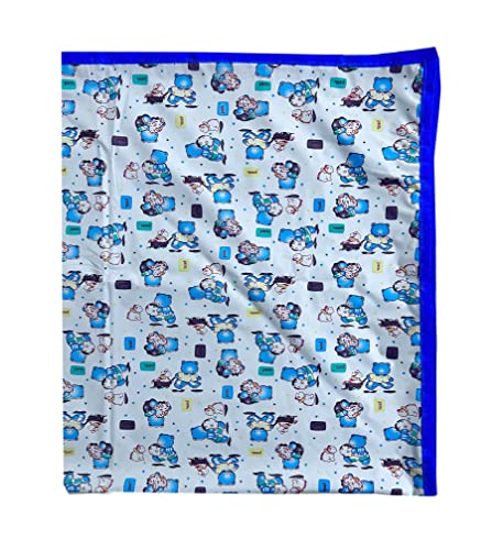 Image of EcoSoft Plastic Sheet,PVC Sheet for Kids,Rubber Sheet for Babies,Bed Wetting Protector(90 x 135 cm) (Blue BABYBEAR)