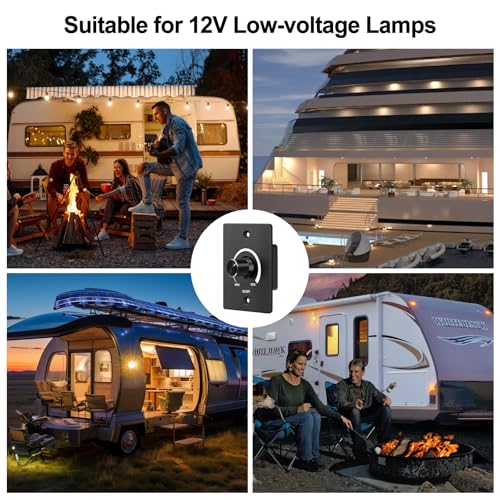 HNCY LED Dimmer 12V, 12V Dimmer 5A, 12V LED Dimmer, DC PWM Dimmerschalter 12 volt, Stufenloses Dimmen, 3 Drähte Dimmschalter, Dimmer für LED Lampen, Wohnmobil, Boot, LKW, Wohnwagen