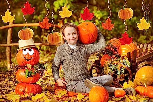 Cinray EU-CINRAY-20230520-STREAMERS 32Pcs Fall Decorations Hanging Swirls Thanksgiving Party Decorations For Home Pumpkin Maple Leaf Hanging Streamers thumb #3