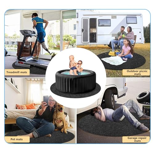 Tapis de sol rond pour piscine 12ft de couleur bleue - 6