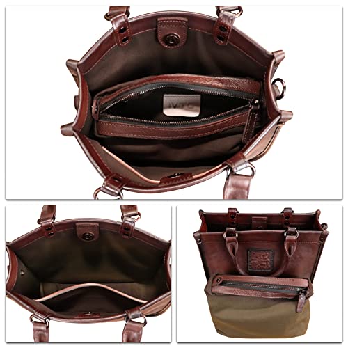 Image of Genuine Leather Handbags for Women Vintage Real Leather Fashion Tote Bag Shoulder Bag Crossbody Bag Satchel Purse