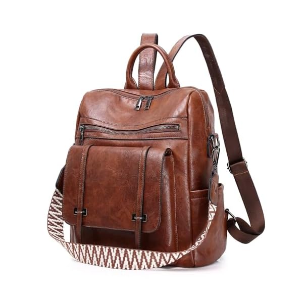 Backpack-Purse-for-Women-Fashion-Ladies-Womens-Backpack-PU-Leather-Convertible-Travel-Shoulder-Bags-Handbag-Brown Cfocto Backpack Purse for Women Fashion Ladies Womens Backpack PU Leather Convertible Travel Shoulder Bags Handbag Brown