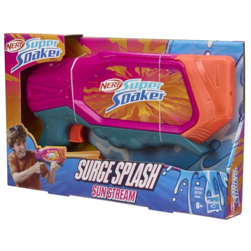 Image of Nerf Super Soaker Surge Splash Sun Stream Water Toy| Trigger Pull | 605 ml Capacity Tank | Pichkari for Outdoor Water Games | Branded Toy Pichkari for Holi Festival | Kids Outdoor Toys | Kids Ages 6+