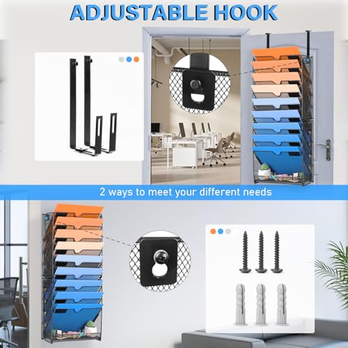 Wall-File-Organizer-10-Pockets-Mesh-Hanging-File-Organizer-Wall-Mount-File-Paper-Folder-Holder-With-Hooks-Wall-Organizer-Magazine-Document-Mail-for-Office-School-Black