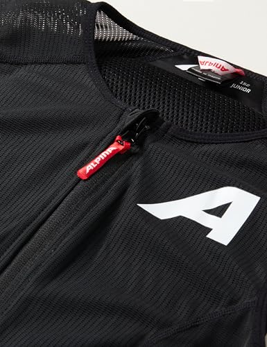 ALPINA PROSHIELD JUNIOR Vest - Flexibler, Atmungsaktiver & Individuell Einstellbarer Rückenprotektor Für Kinder, Black, 152