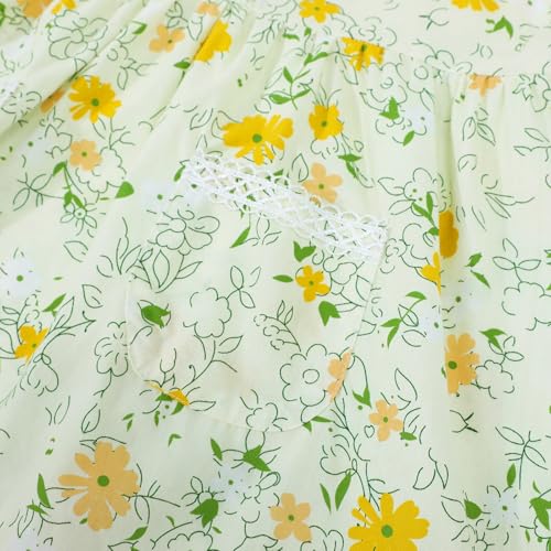 Image of HILEELANG Girls Cotton Dress Sleeveless Peter Pan Collar with Pockets | Soft Cotton, Functional Buttons, Front Pockets, Peter Pan Collar, Ric Rac Trim for Toddler & Little Girls