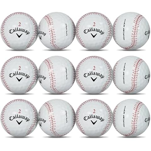 GBM Callaway Chrome Soft Certified Refinished Baseball Golf Balls - 12 Pack - Designed with Stitching Pattern - Par-FECT for Any Golf Outing! Cover