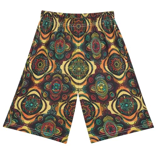 Retro Turtle Short Pajama Pants Bottoms Soft Sleepwear with Pockets