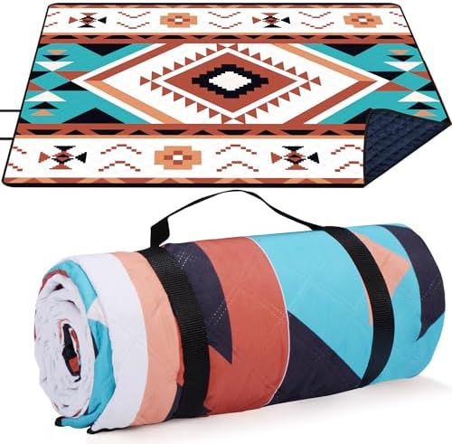 LARUTAN Picknickdecke Wasserdicht 195x150cm, Outdoor Stranddecke Sandfrei, Waschbar Strandmatte Picknickdecke Isoliert für Strand, Picnic und Camping (Greece)