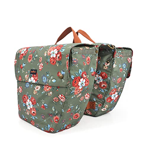 Tourbon Cycling Bike Bicycle Pannier Bags For Rear Rack Waterproof Canvas Double Roll-Up Panniers #TOP3