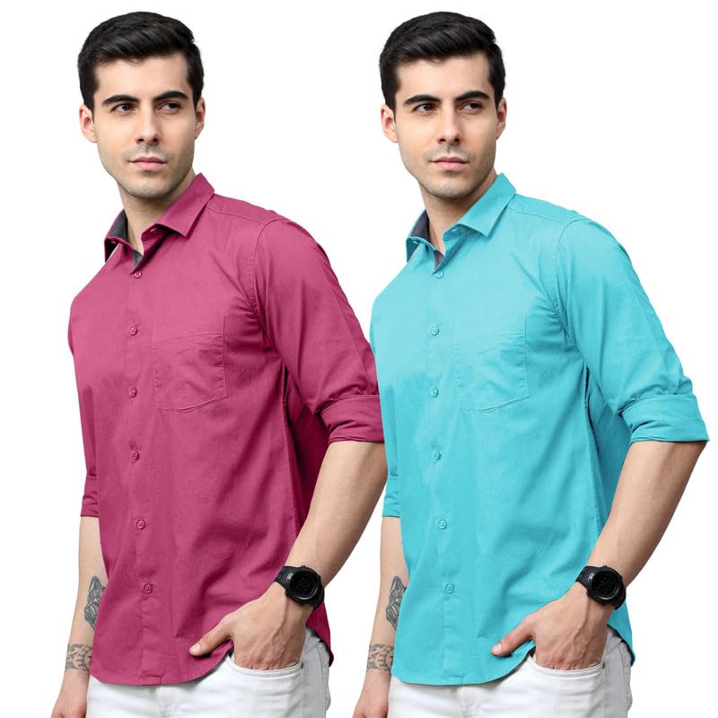 Lot de 2 chemises en coton homme Tee Projekt à manches longues
