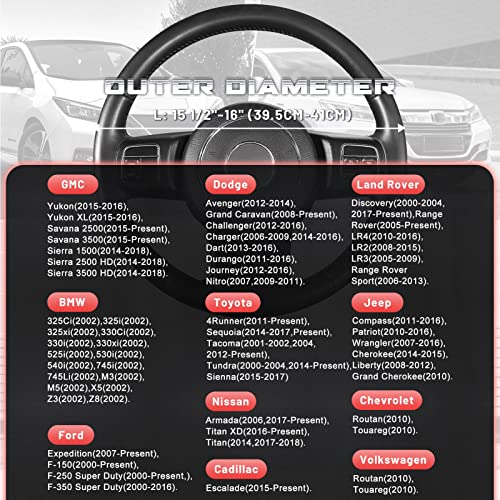 image for SEG Direct Car Steering Wheel Cover for F-150 Tundra Range Rover 15.5-