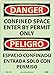 National Marker GESD101RB Danger Confined Space Permit Only Sign - Bilingual