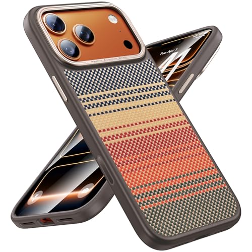 Maledan for iPhone 17 Pro Max Case Carbon Fiber & Shockproof TPU Compatible with MagSafe, Magnetic Thin & Light Case iPhone 17 ProMax with Caseless Feel, Real 1500D Aramid Fiber Woven [Not Printed]
