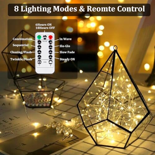 Exf 4-Pack 50 Led Fairy Lights Battery Operated With Remote Control Timer, 16 Ft 50 Led String Lights Outdoor Indoor thumb #2