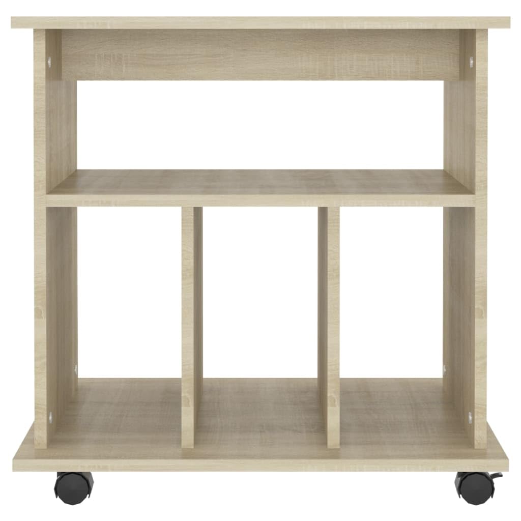 Mobile Basso da Esterno con Ruote - 60x45x60 cm Credenza da Officina e Cucina in Rovere unità Mobile in Legno Multistrato per Studio, ripostiglio e Ufficio