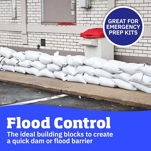 DURASACK Heavy Duty Sand Bags with Tie Strings Empty Woven Polypropylene Sand-Bags for Flood Control with 1600 Hours of UV Protection, 50 lbs Capacity, 14x26 inches, White, Pack of 50 - Thumbnail 4