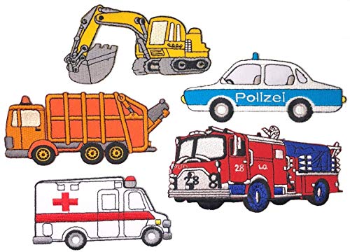 i-Patch - Patches - 0122 - Feuerwehr - Polizei - Müllwagen - Traktor - Krankenwagen - Auto - Flicken - Aufnäher - Badges - Bügelbild - Aufbügler - Iron-on - Applikation - zum aufbügeln - Patch Cover