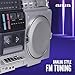 aiwa Retro Boombox CD Player with Cassette Recording, Bluetooth 5.0, FM/AM Radio, USB/SD/AUX Inputs, VU Meters, LCD Display, Dual 40W Speakers - Silver