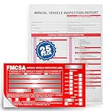 25Pack dot Inspection Forms and Stickers，fmcsa Annual Inspection Sticker，dot Annual Inspection Forms and Stickers，3-Ply Carbonless Form，FMCSA DOT Permanent Aluminum Adhesive Decals