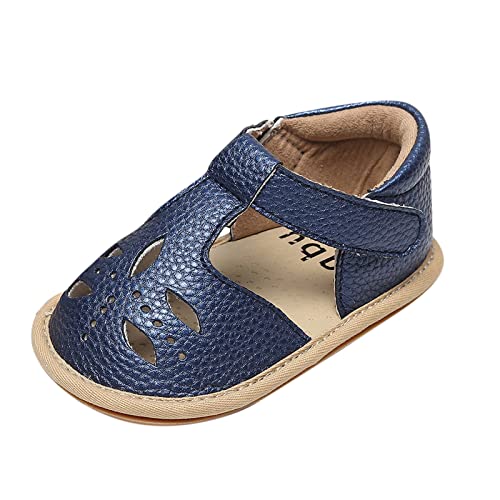 Baby Infant Boy Girl Sandals Shoes First Walking Shoes Soft Anti-Slip Rubber Sole Sneakers Fashion (Blue, 7 Toddler)