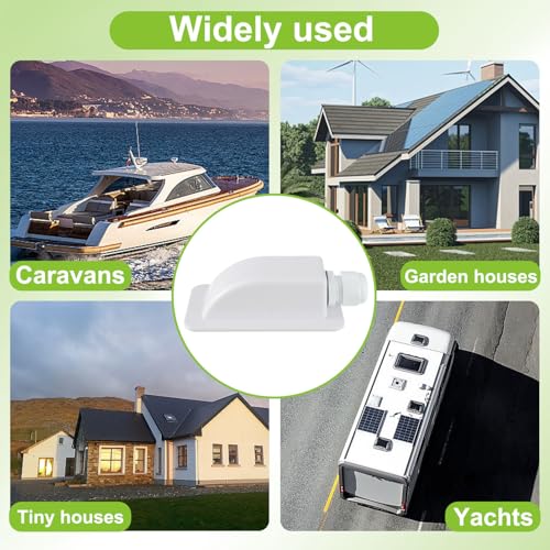 EPLZON Wetterfestes Einzel-Kabeleinführungsverschraubung ABS Anschlussdose, IP68 Solarkabel Eingangsbuchse für Kabel 6-12 mm, für Solarmodule auf Wohnmobil, Boot, Kabine(2 Stück)