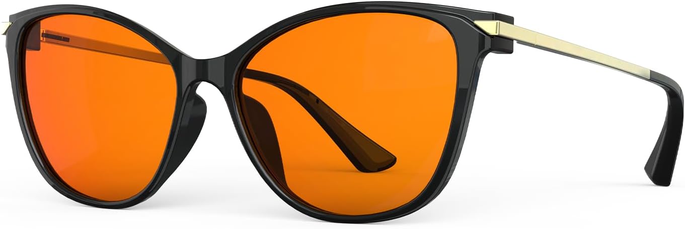 Bloomoak-99% Blue Light Blocking Glasses-Oversized Cat Eye Frames for women-Computer Glasses-Improve Sleep-Suitable for Screens, TVs