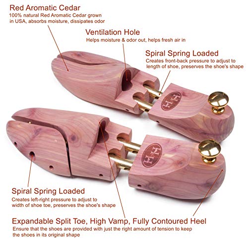 Shoe Trees for Men - H&H Twin Tube Cedar Shoe Trees for Men with Ventilation Hole (Large / 10-11.5 US, 1 Pair) - Thumbnail 3