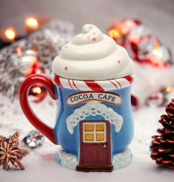 Image of Cosmos Gifts Santa's Village Covered Ceramic Mug, 6-1 /8-Inch