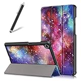 artfeel custodia per lenovo tab m8 tb-8505f/8505x,sottile leggero pelle cover pieghevole supporto regolabile multi-anglo caso slim flip folio tablet copertura,via lattea